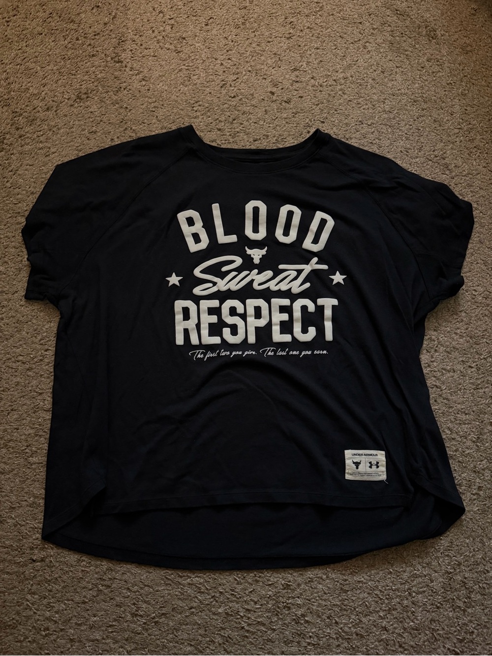 Under Armour Project Rock Women’s Black 'Blood Sweat Respect' Graphic Tee